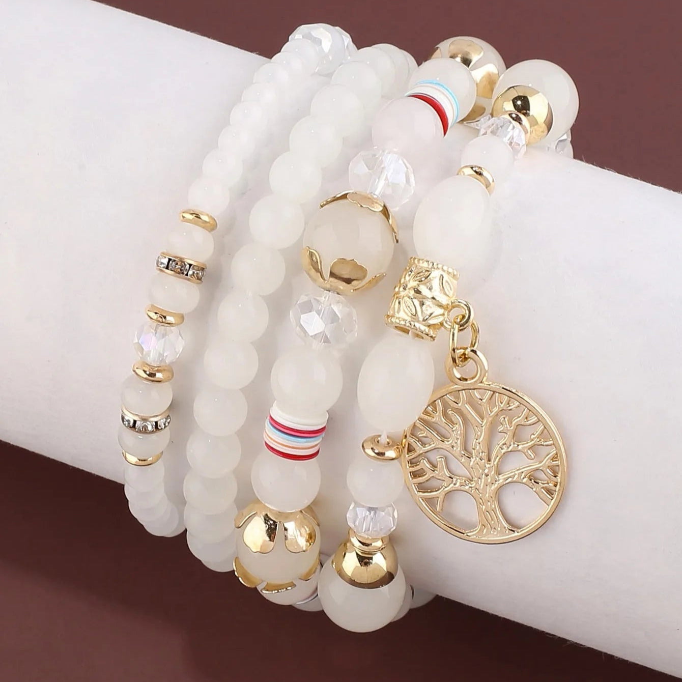Pulseras con Árbol de la Vida blanco