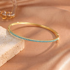 Lote de 3 pulseras con tréboles de 4 hojas en circonio azul