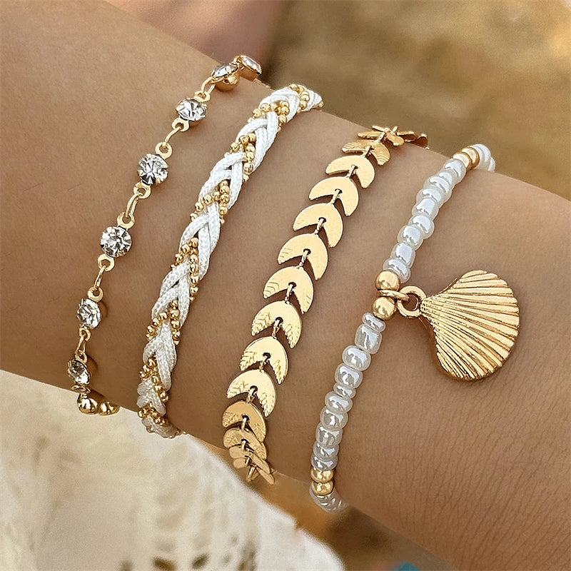 Pulseras de Estilo Bohemio blanco