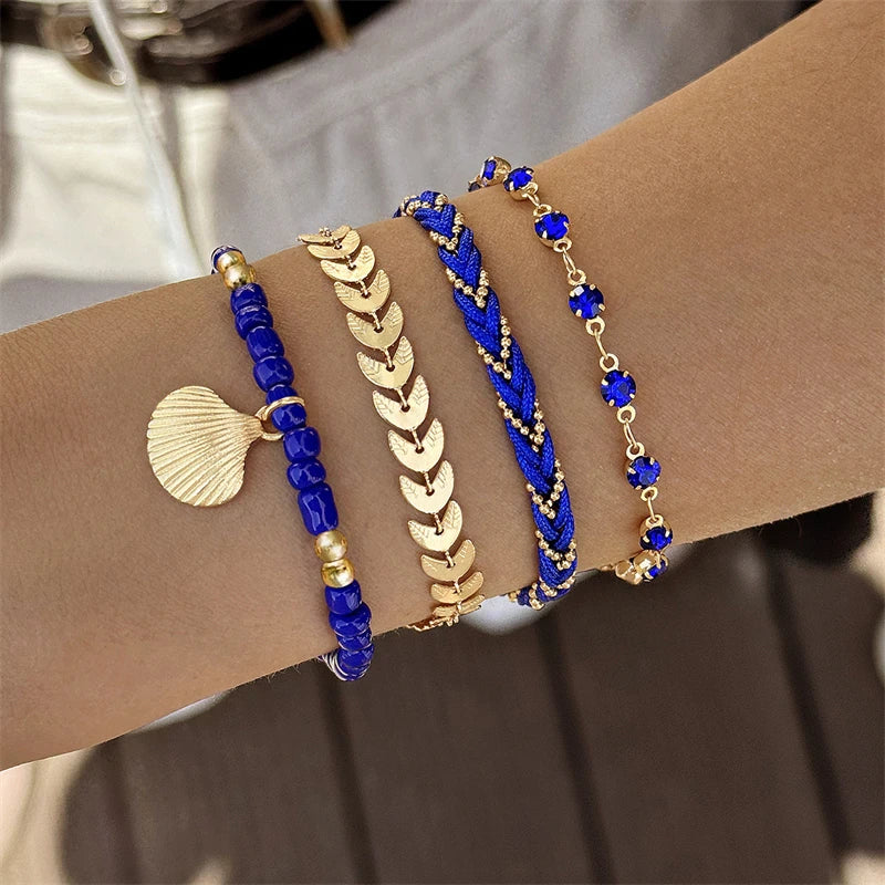 Pulseras de Estilo Bohemio azul