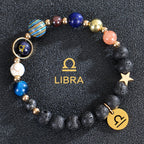 Pulseras de Piedra de Lava 12 Constelaciones Signos Astrológicos del Zodiaco libra