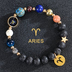 Pulseras de Piedra de Lava 12 Constelaciones Signos Astrológicos del Zodiaco aries