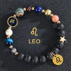 Pulseras de Piedra de Lava 12 Constelaciones Signos Astrológicos del Zodiaco león