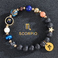Pulseras de Piedra de Lava 12 Constelaciones Signos Astrológicos del Zodiaco escorpión
