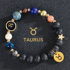 Pulseras de Piedra de Lava 12 Constelaciones Signos Astrológicos del Zodiaco tauro