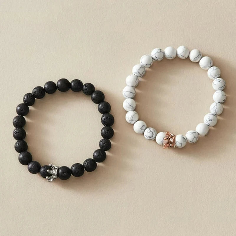 Pulseras para Parejas Gourmette Corona Rey y Reina