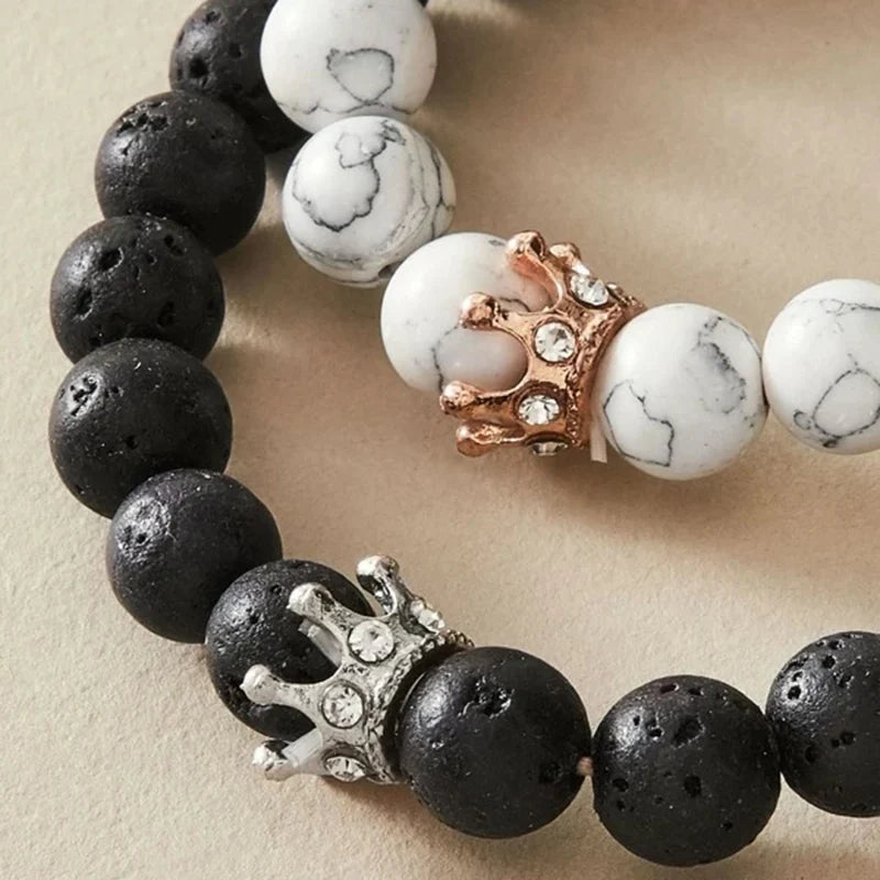 Pulseras para Parejas Gourmette Corona Rey y Reina