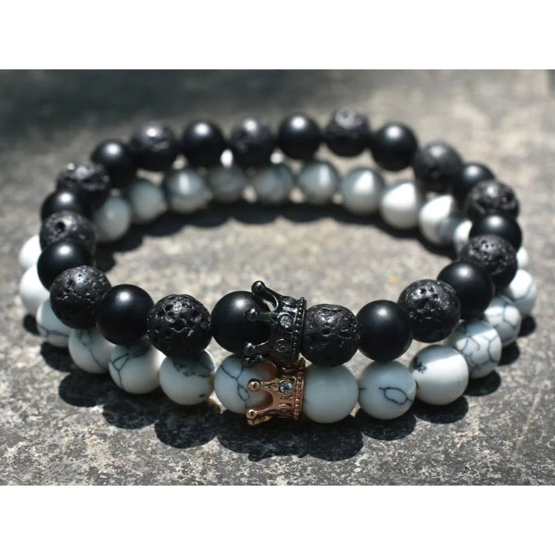 Pulseras para Parejas Gourmette Corona Rey y Reina