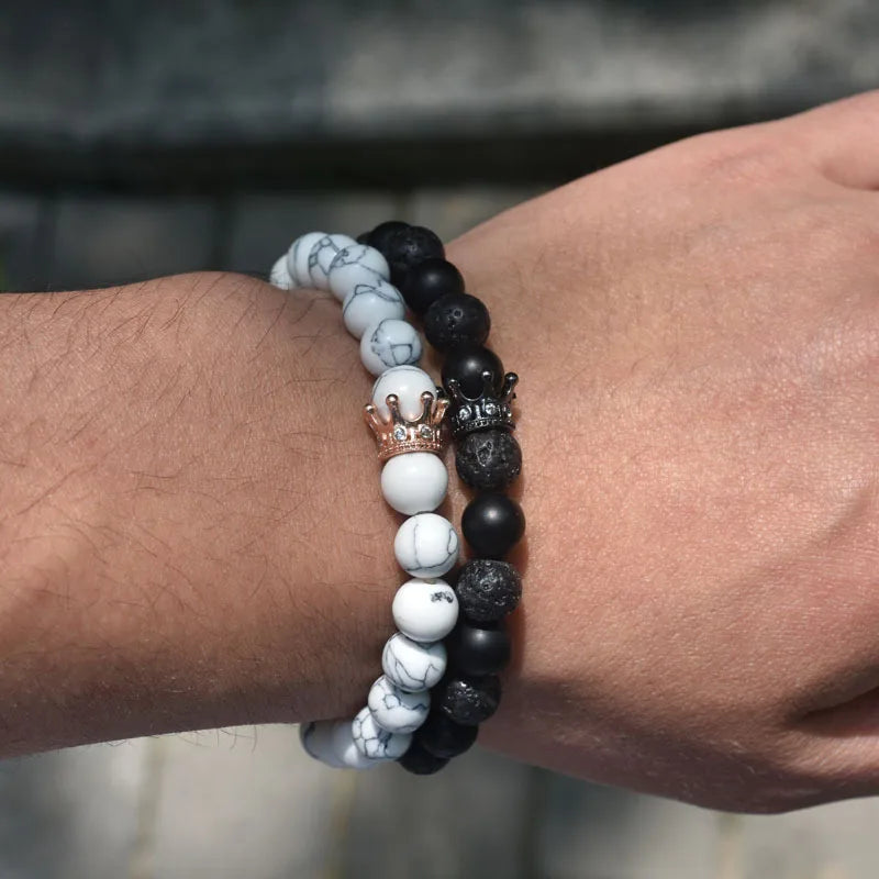 Pulseras para Parejas Gourmette Corona Rey y Reina