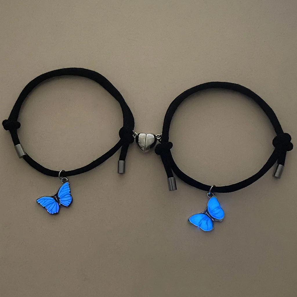 Pulseras para Parejas Gourmette Mariposas Luminosas