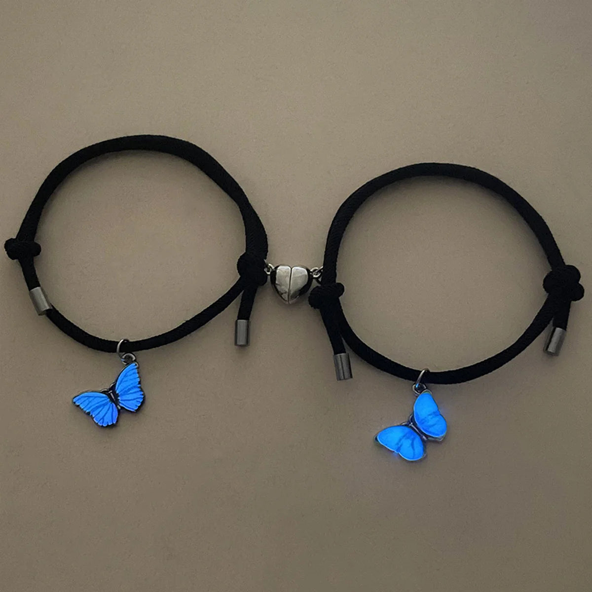 Pulseras para Parejas Gourmette Mariposas Luminosas