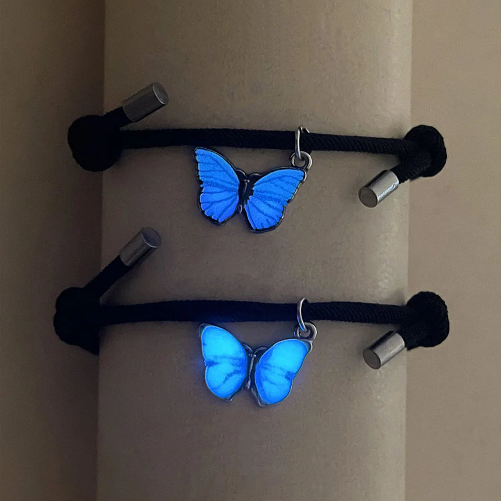 Pulseras para Parejas Gourmette Mariposas Luminosas