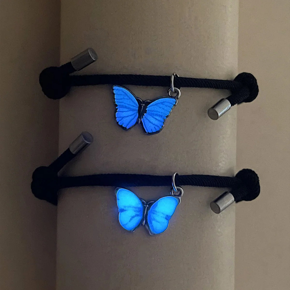 Pulseras para Parejas Gourmette Mariposas Luminosas