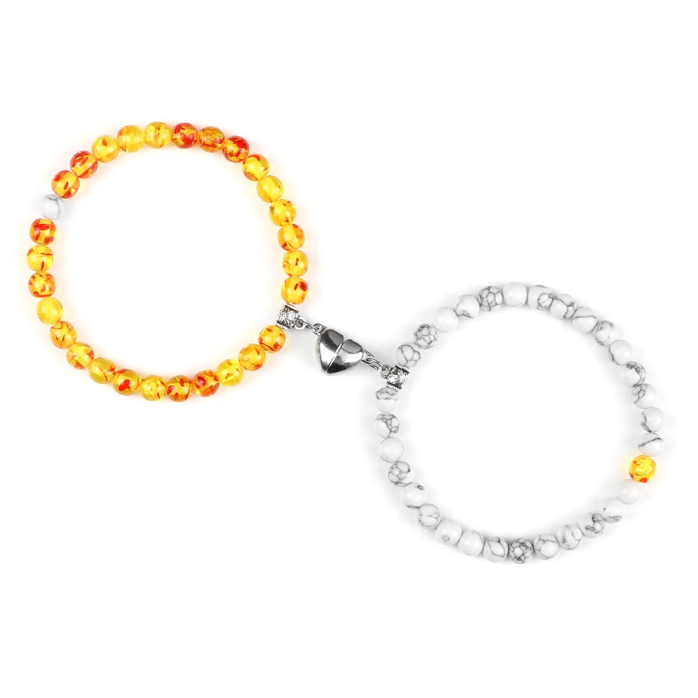 Pulseras Magnéticas de Perlas para Parejas