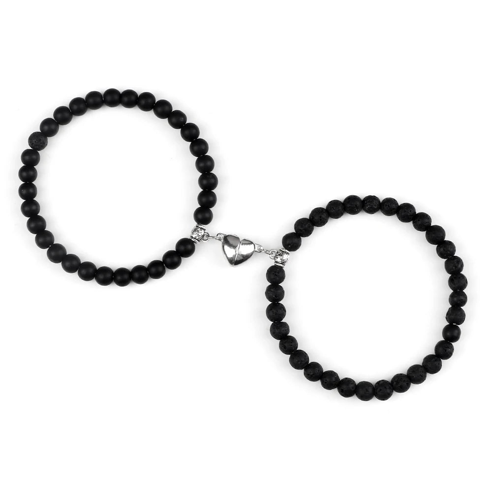 Pulseras para Parejas Pulsera Magnética Perlas negro negro