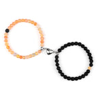 Pulseras para Parejas Pulsera Magnética Perlas piedra de sol y negro