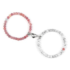 Pulseras para Parejas Pulsera Magnética Perlas rosa y blanco