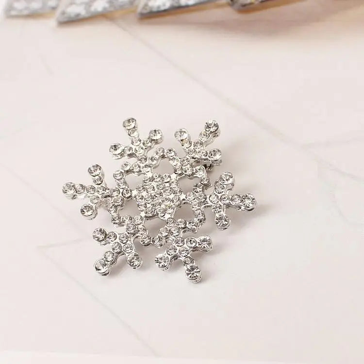 Broche Copo de Nieve Invierno Mujer plata