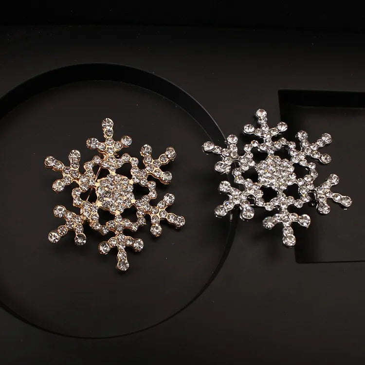 Broche Copo de Nieve Invierno Mujer oro