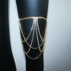 Cadena para muslo con strass - joya para la pierna para mujer oro