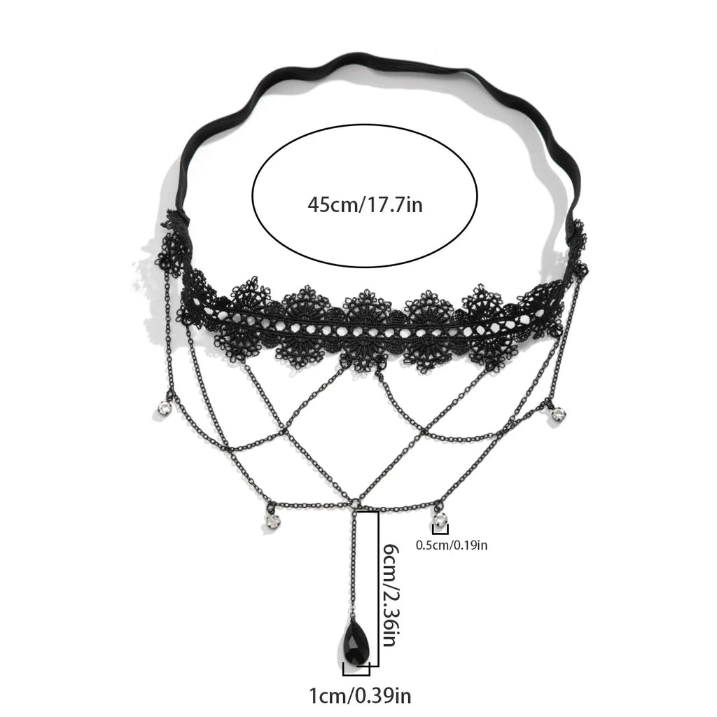 Cadena de muslo negra - Joya de muslo cuerpo muslo mujer pierna