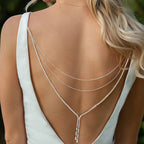 Cadena de Espalda Collar Adorno Dorsal Mujer plata