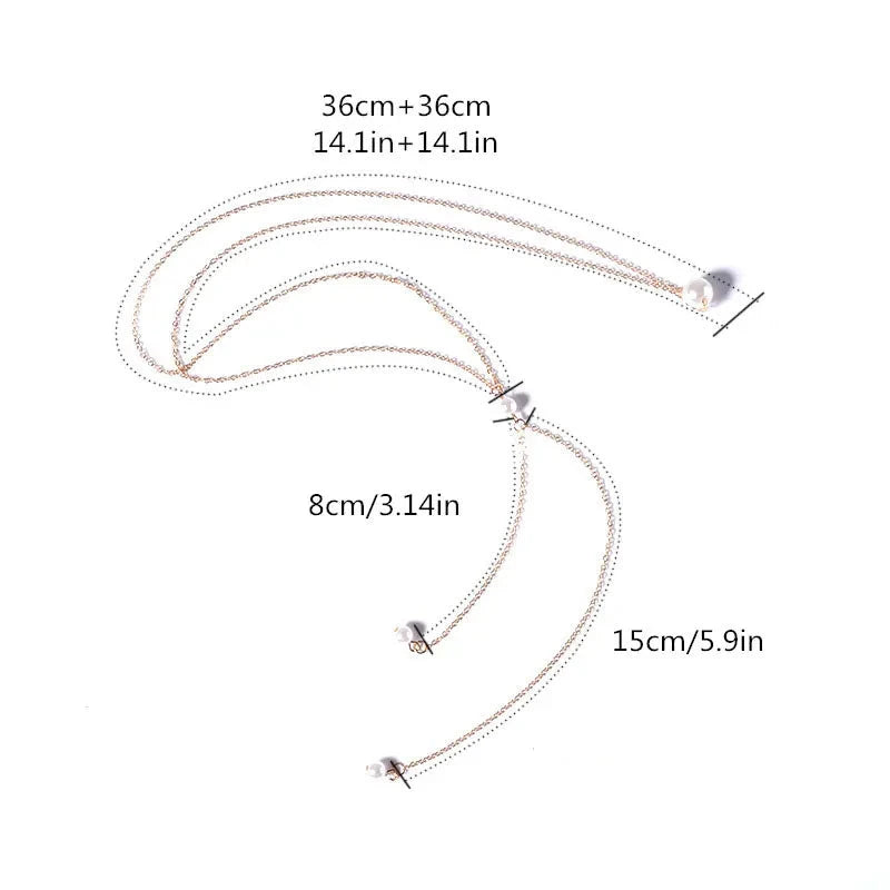 Cadena de Espalda Collar Adorno Dorsal Mujer Perlas