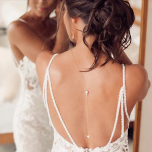 Cadena de Espalda Collar Adorno Dorsal Mujer Perlas