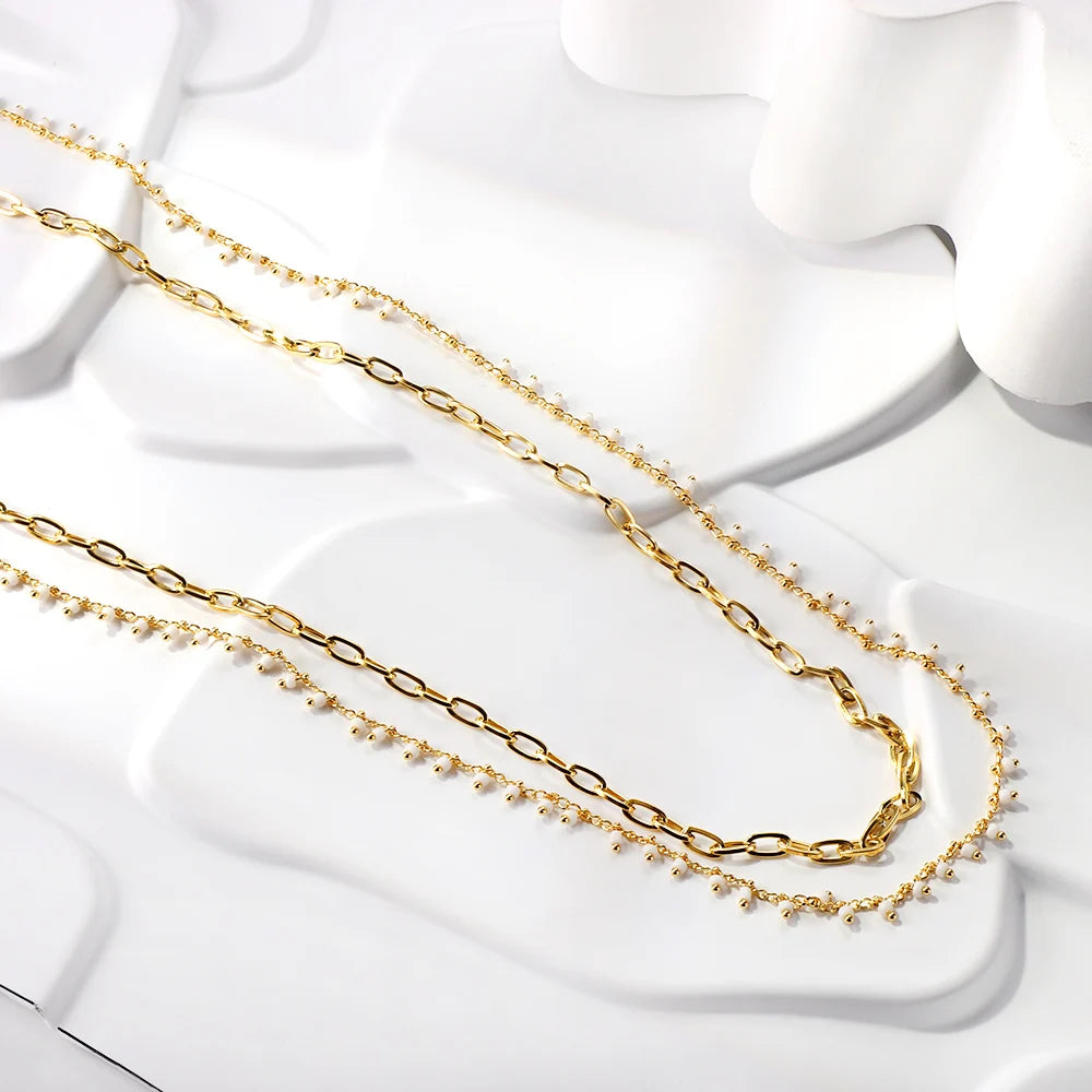 Cadena para la cadera con perlas blancas - joya para cintura y vientre para mujer