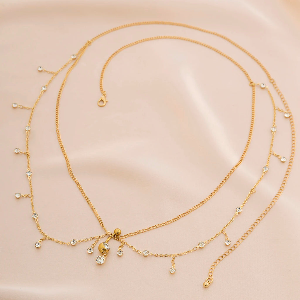 Cadena de cadera y ombligo - joya para la cintura y el vientre para mujer 