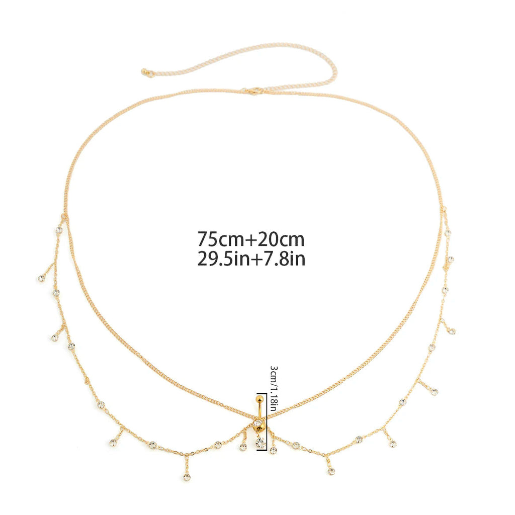 Cadena de cadera y ombligo - joya para la cintura y el vientre para mujer