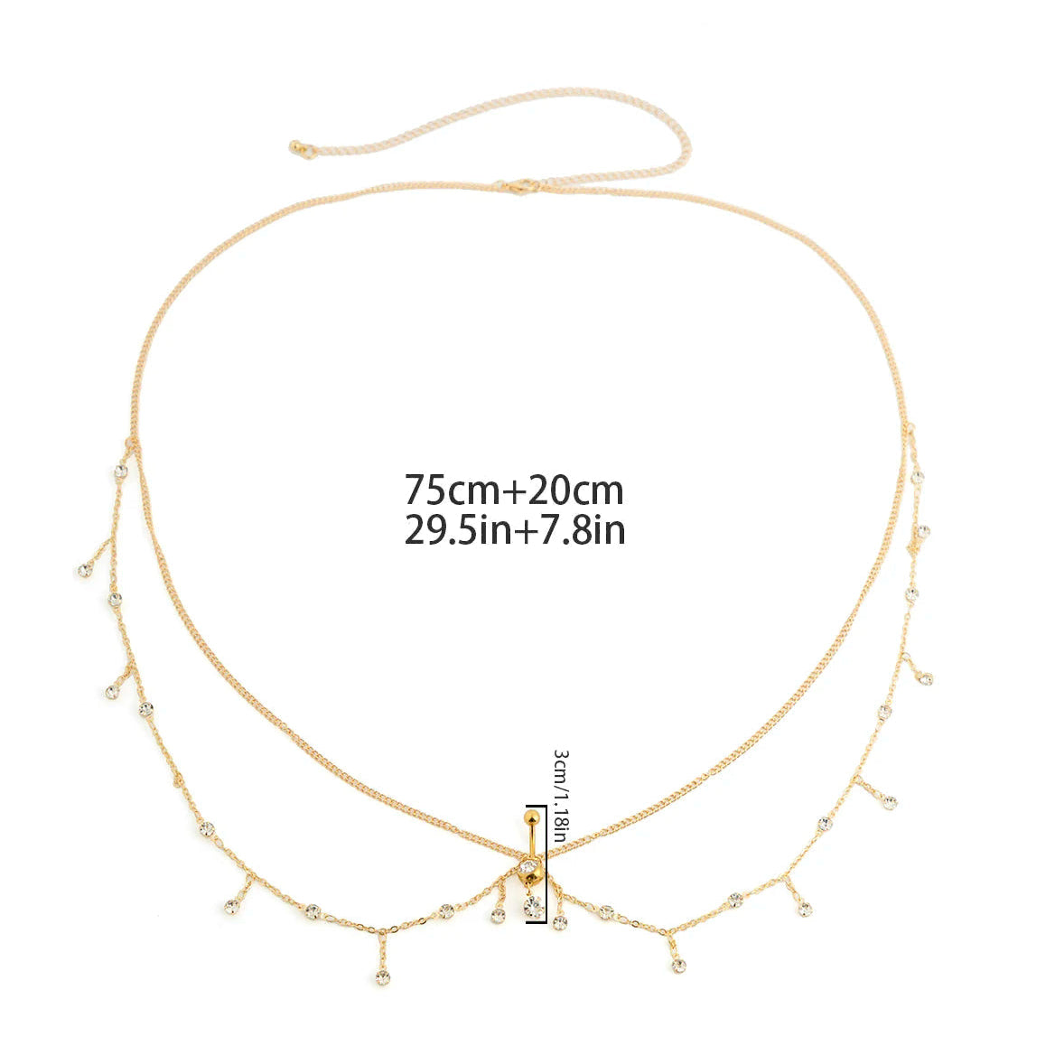 Cadena de cadera y ombligo - joya para la cintura y el vientre para mujer
