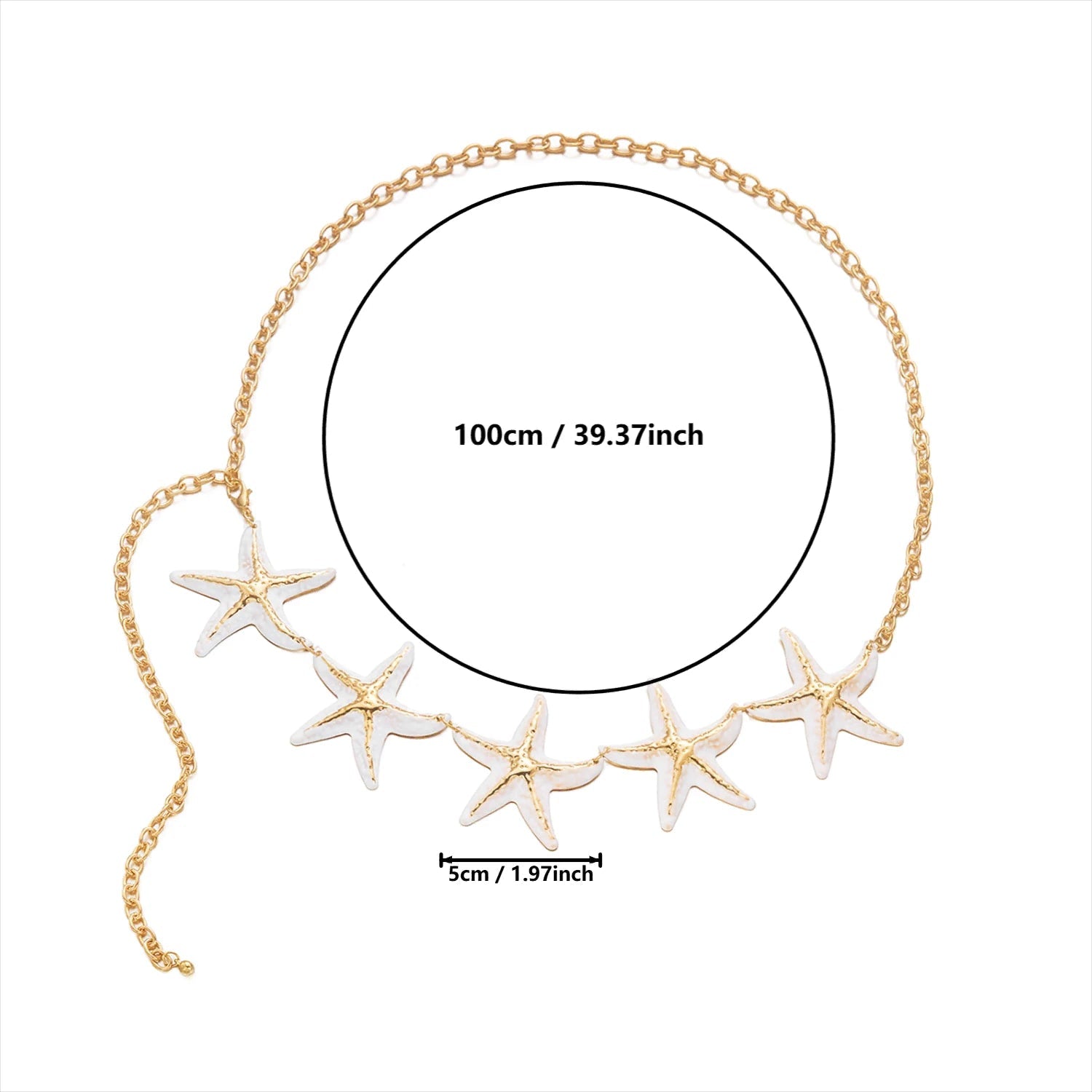 Cadena de cadera estrella de mar - joya para cintura y vientre para mujer