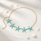 Cadena de cadera estrella de mar - joya para cintura y vientre para mujer azul
