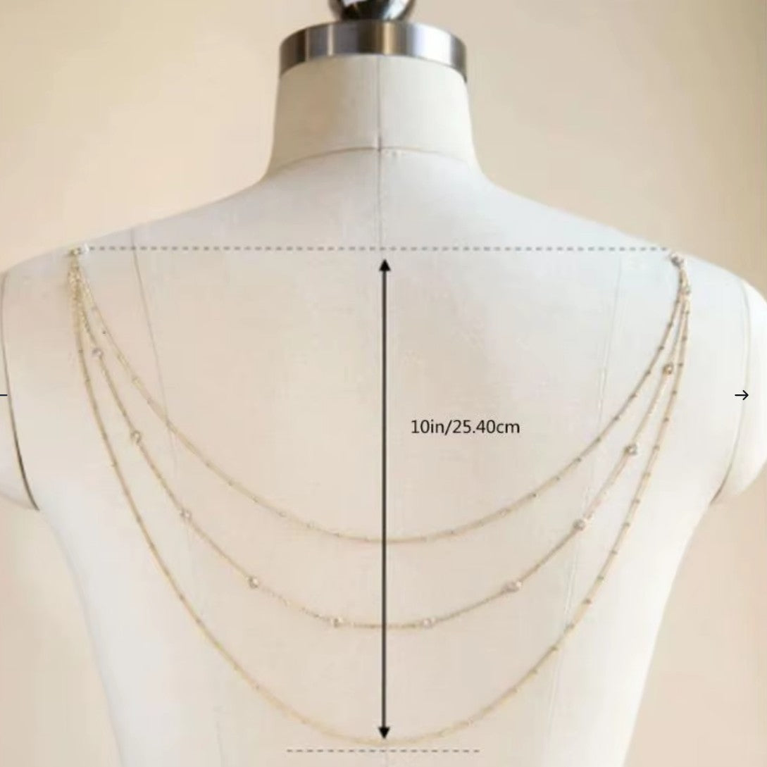 Cadena dorsal dorada para mujer - collares de espalda 