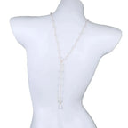 Cadena dorsal para mujer - Collar de espalda con perlas