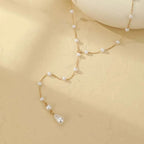 Cadena dorsal para mujer - Collar de espalda con perlas
