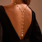 Cadena dorsal para mujer - Collar de espalda con perlas