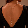 Cadena dorsal para mujer - Collar de espalda con perlas