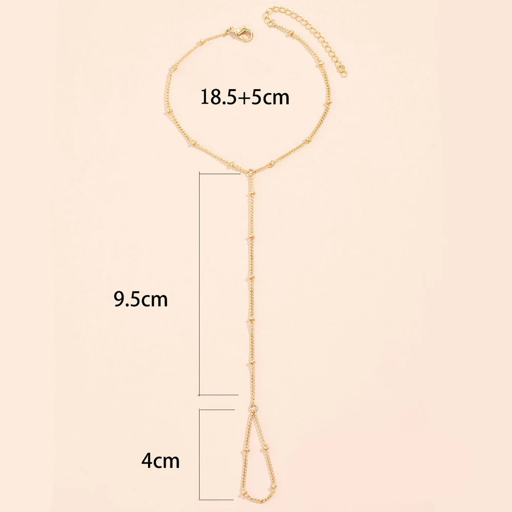 Cadena de Mano y Dedo Pulsera de Mano Joya Mujer