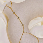 Cadena para mano y dedo con circonitas - pulsera de mano para mujer oro