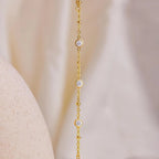 Cadena para mano y dedo con circonitas - pulsera de mano para mujer oro
