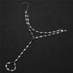 Cadena para mano y dedo corazón - pulsera de mano para mujer plata