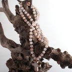 Rosario Cruz Collar Colgante en Piedras Naturales beige