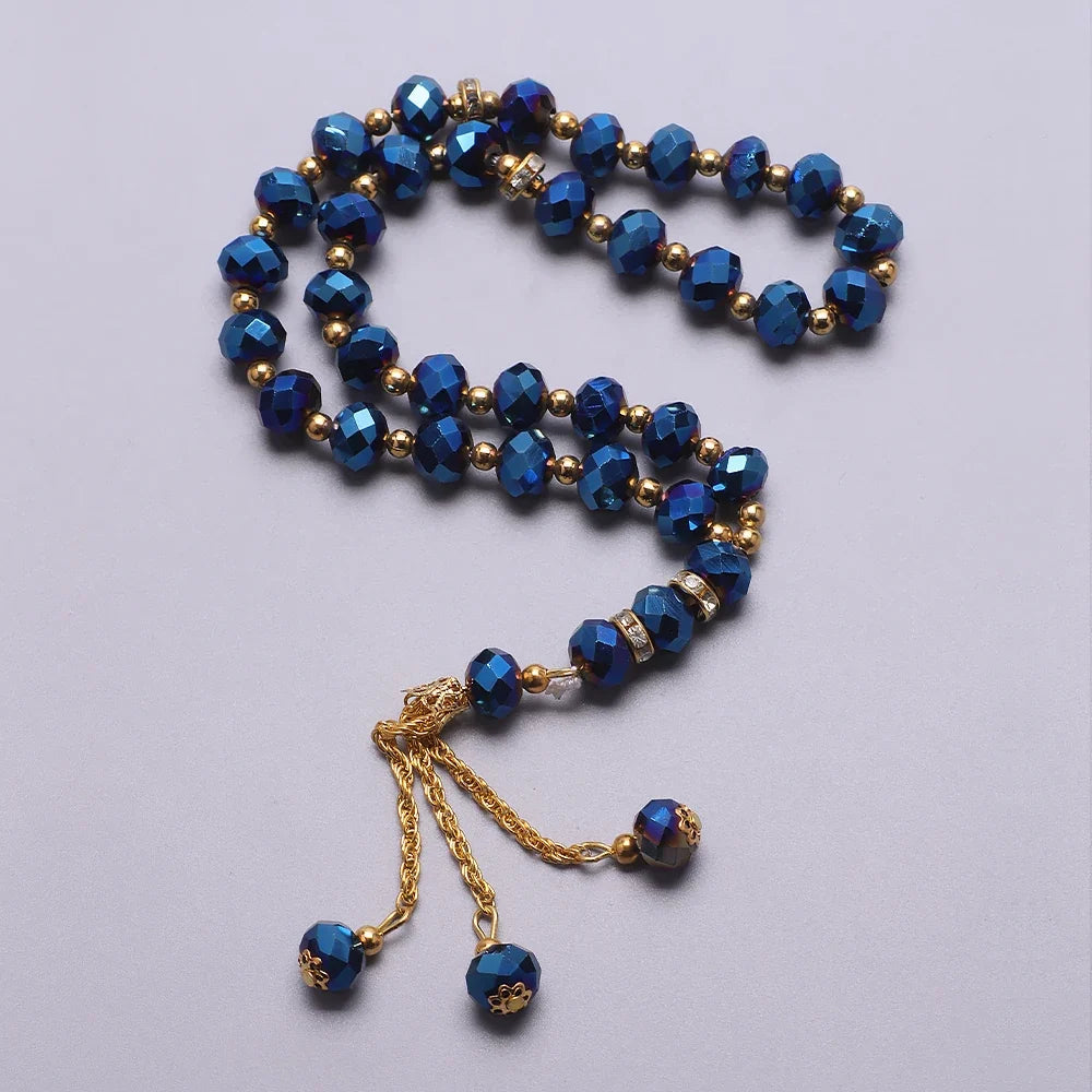 Pulsera rosario para hombre o mujer árabe azul marino