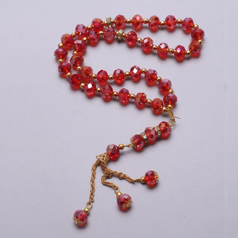 Rosario musulmán elegante - Tasbih islámico 33 cuentas rojo