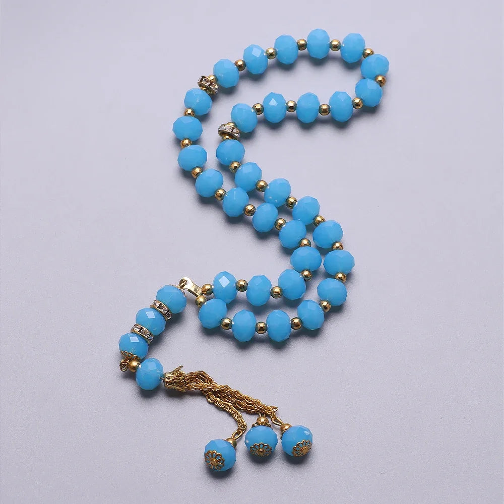 Rosario musulmán elegante - Tasbih islámico 33 cuentas turquesa