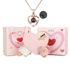 Cofre Amor Eterno con Rosa y Collar 