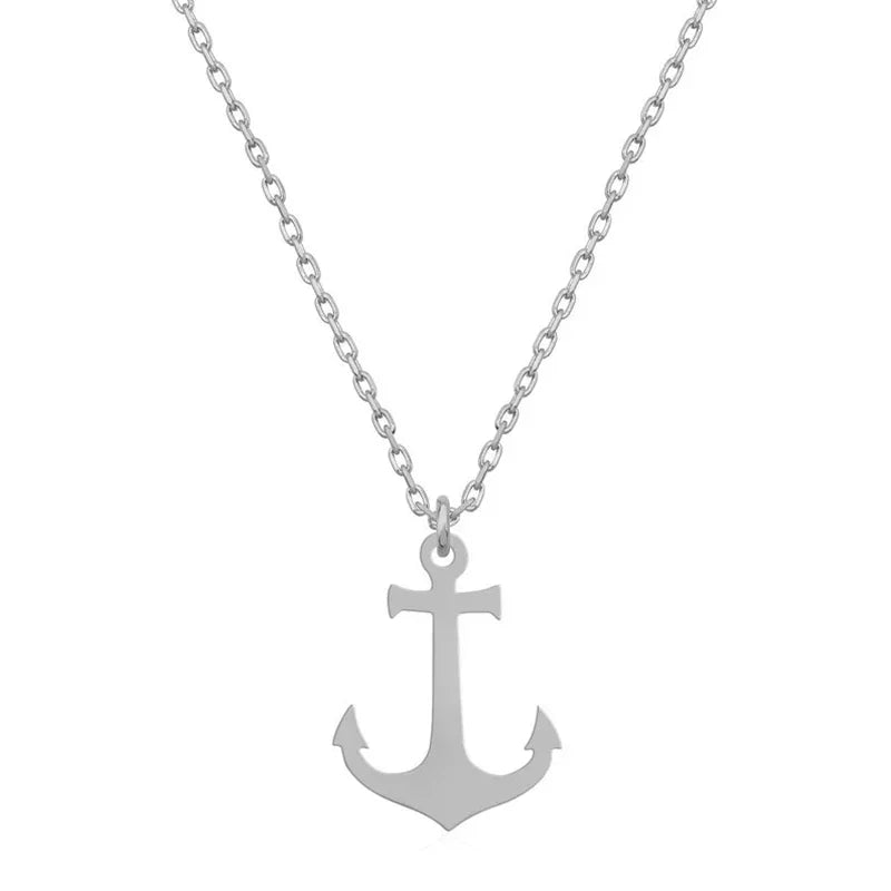 Collar ancla mujer plata