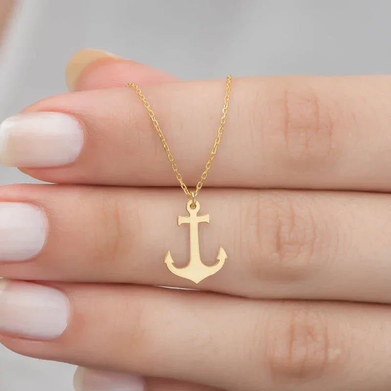 Collar ancla mujer oro